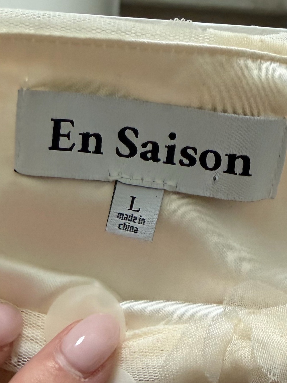 En Saison Cream Mini Skirt with Iridescent Sequin Hem - Picture 7 of 7